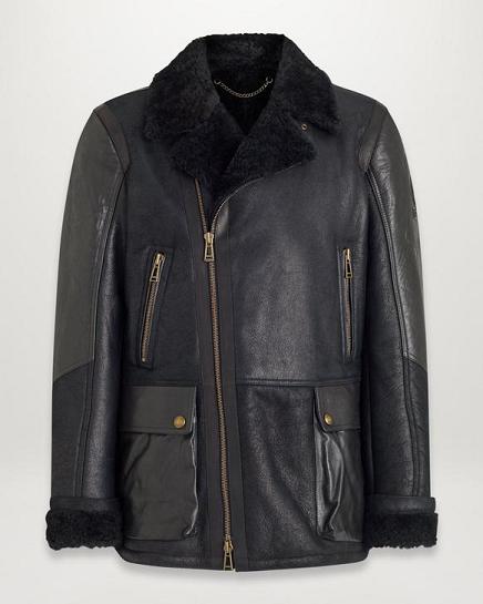 Veste En Peau De Mouton Belstaff Homme Dennison Noir France YD6819453